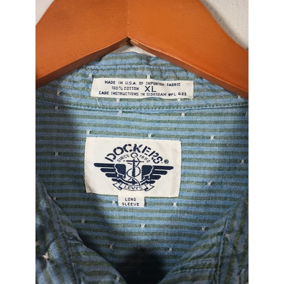 Vintage Dockers Men's Shirt Size XL Striped Button Down Long Sleeve Collared - Picture 5 of 12